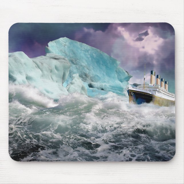 RMS Titanic and Iceberg Painting Mouse Mat (Front)