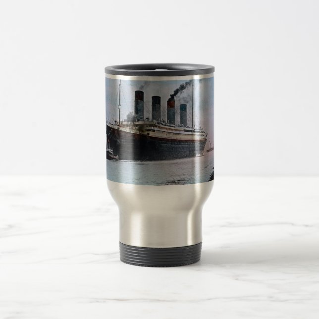 RMS Titanic Belfast Ireland Vintage Travel Mug (Center)