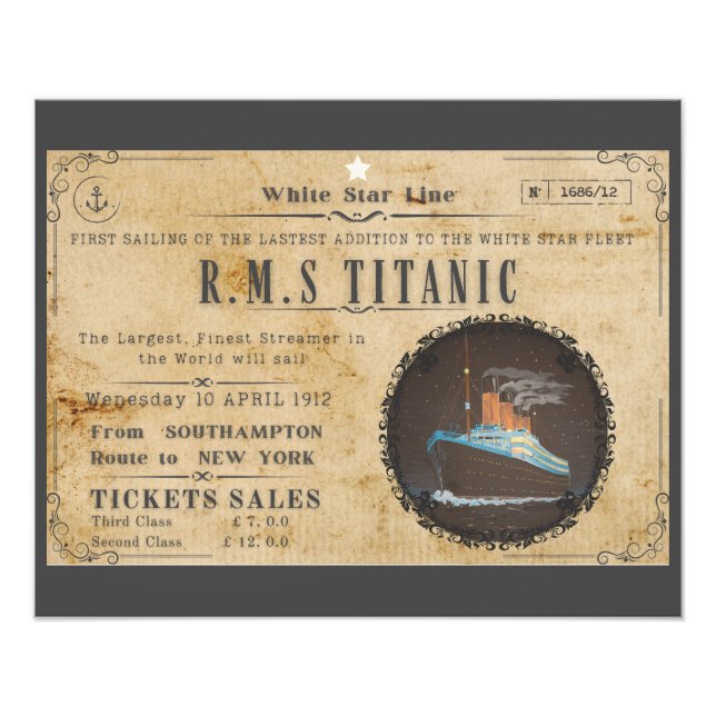 RMS TITANIC BOARDING ADVERSTING PHOTO PRINT (Front)