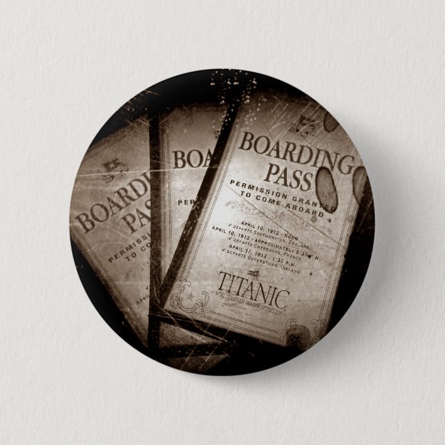 RMS Titanic Boarding Passes 6 Cm Round Badge (Front)