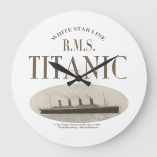 RMS Titanic Ghost Ship Sepia/White Clock