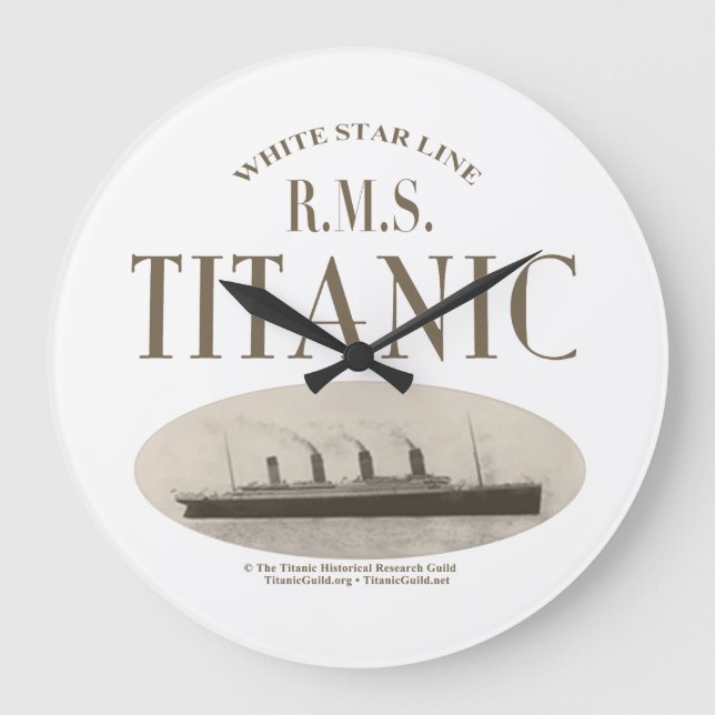 RMS Titanic Ghost Ship Sepia/White Clock (Front)