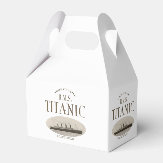 RMS Titanic Ghost Ship Sepia White Gable Favour Bo Favour Box (Front Side)