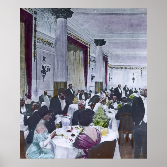 RMS Titanic Grand Dining Room Vintage Poster (Front)