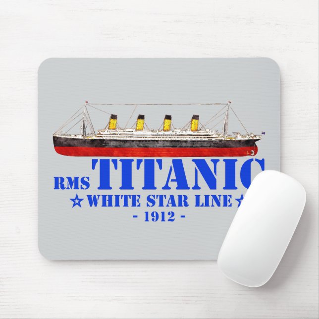 RMS Titanic Illustration - White Star Line 1912 Mouse Mat (With Mouse)