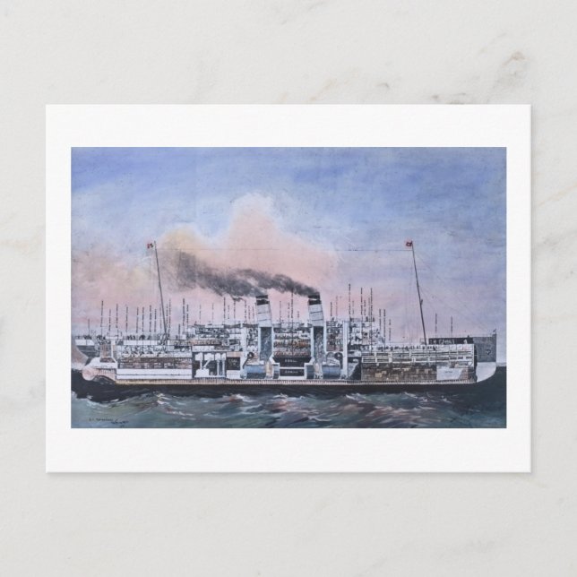 RMS Titanic Internal Illustration Vintage Postcard (Front)