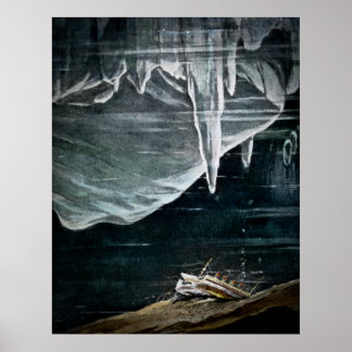 RMS Titanic Lies at the Bottom of the Atlantic Poster