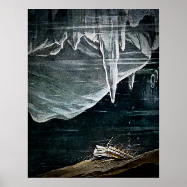 RMS Titanic Lies at the Bottom of the Atlantic Poster (Front)