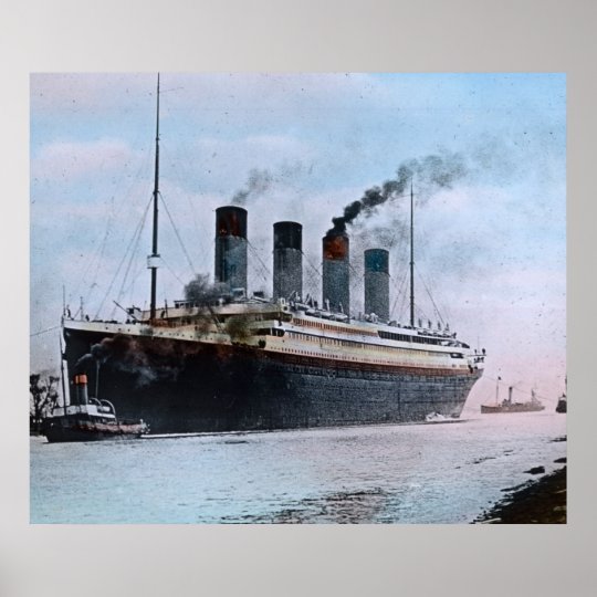 RMS Titanic Maiden Voyage Vintage Hand Coloured Poster | Zazzle.co.uk