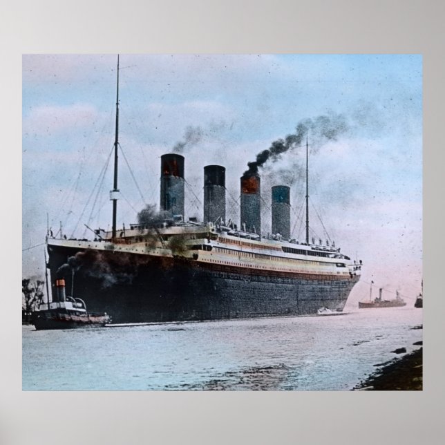 RMS Titanic Maiden Voyage Vintage Hand Coloured Poster (Front)