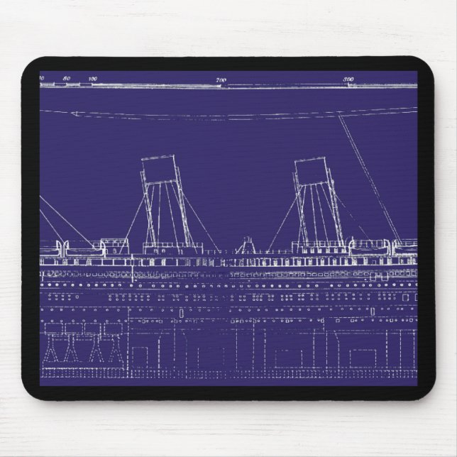 RMS Titanic Original Blueprint, Enhanced for Mouse Mat (Front)