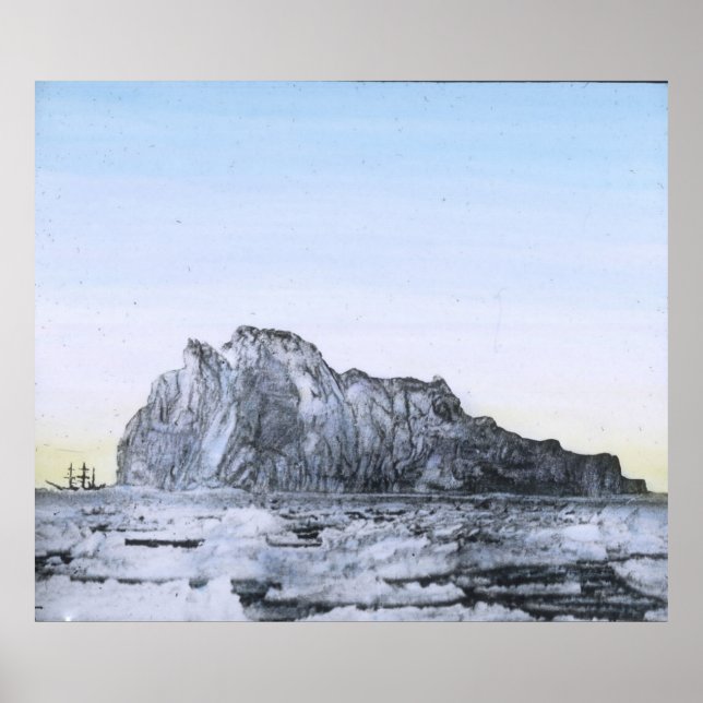 RMS Titanic Schematic of Iceberg Vs. Ship Poster (Front)