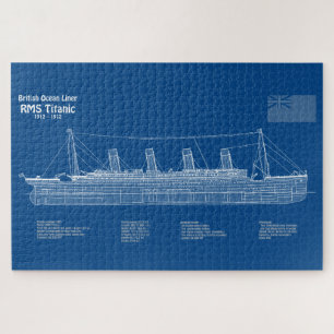 RMS Titanic Ship Blueprint Plans ABD Jigsaw Puzzle