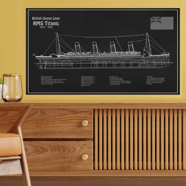 RMS Titanic Ship Blueprint Plans PBD Photo Print (Creator Uploaded)