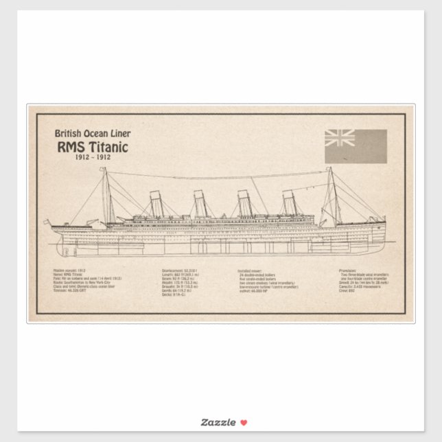 RMS Titanic Ship Blueprint Plans SD (Sheet)