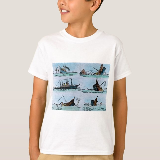 RMS Titanic Sinking Magic Lantern Slide T-Shirt (Front)