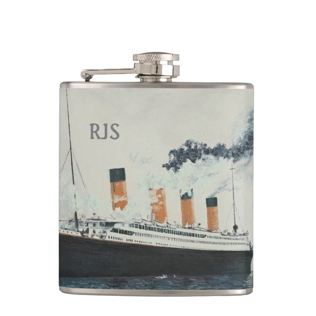 RMS Titanic Steamship Personalised Maritime Hip Flask (Front)