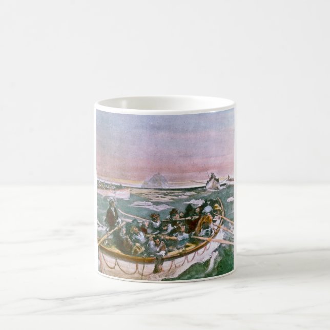 RMS Titanic Survivors in Lifeboats Next Morning Coffee Mug (Center)