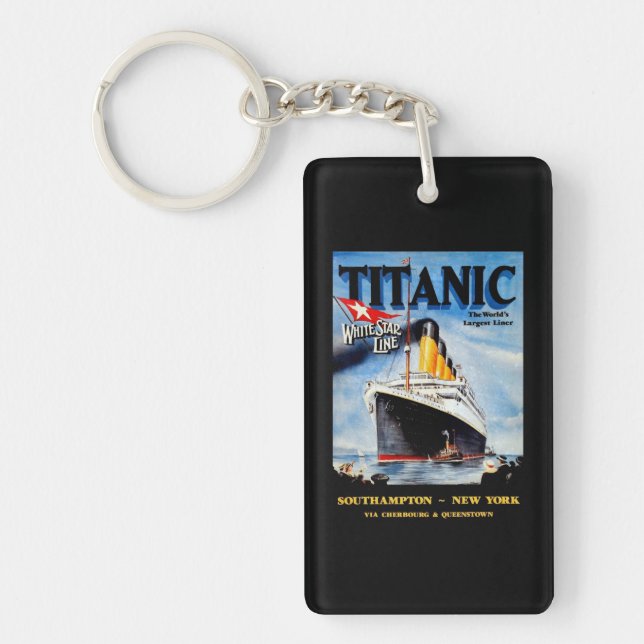 RMS Titanic Travel Ad Key Ring (Front)