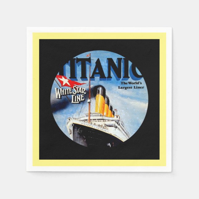 RMS Titanic Travel Ad Napkin (Front)