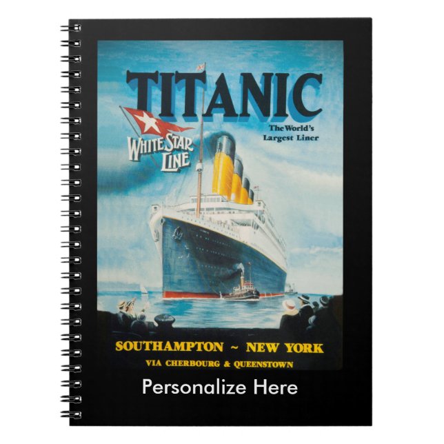 RMS Titanic Travel Ad Notebook (Front)