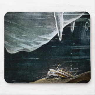 RMS Titanic Under the Sea and Icebergs Vintage Mouse Mat