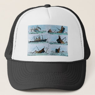 RMS Titanic Vintage Illustration of Sinking Trucker Hat