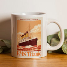 RMS Titanic Vintage Poster. Retro Ocean Liner Art