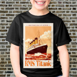 RMS Titanic Vintage Poster. Retro Ocean Liner Art T-Shirt