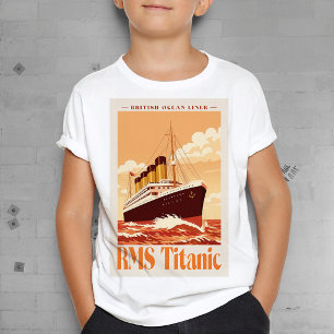 RMS Titanic Vintage Poster. Retro Ocean Liner Art T-Shirt