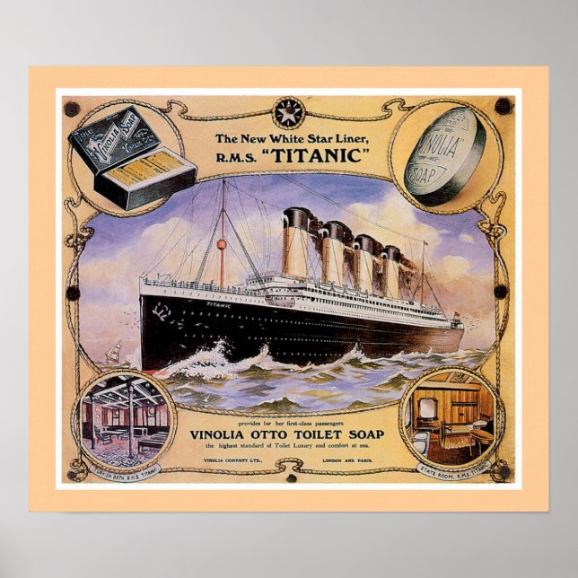 RMS Titanic Vintage Soap Ad (canvas) Poster (Front)