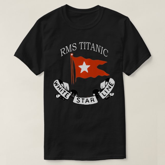 RMS Titanic White Star Line Logo Ship Atlantic Oce T-Shirt (Design Front)