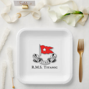 RMS Titanic White Star Line Paper Plate
