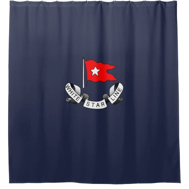 RMS Titanic White Star Line - Red Flag Star Logo Shower Curtain (Front)