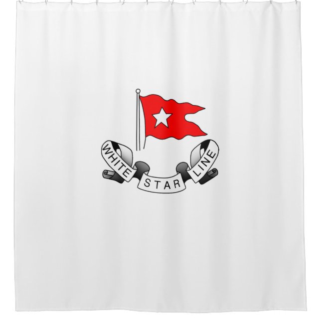 RMS Titanic White Star Line - Red Flag Star Logo Shower Curtain (Front)