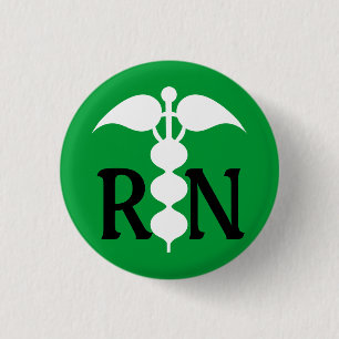 RN Caduceus Medical Icon Stylised 3 Cm Round Badge