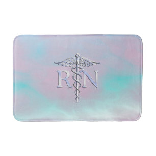 RN Caduceus Medical Mother Pearl Decor Bath Mat
