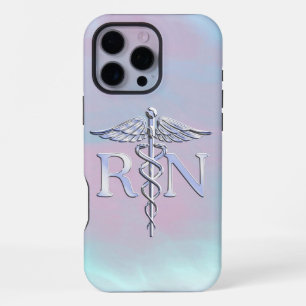 RN Caduceus Medical Mother Pearl Decor iPhone 16 Pro Max Case