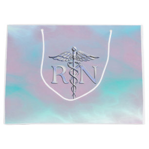 RN Caduceus Medical Mother Pearl Decor Large Gift Bag