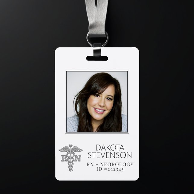 RN Caduceus | Silver Hospital RN Nurse Photo ID ID Badge (Creator Uploaded)