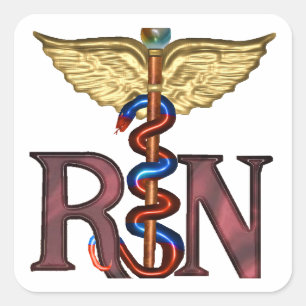 RN Caduceus Square Sticker