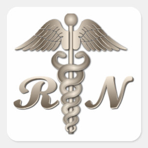 RN Caduceus Square Sticker