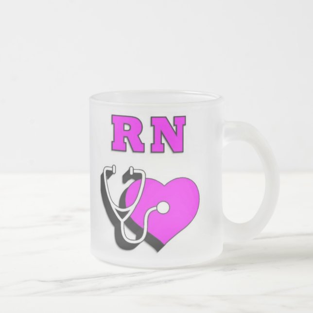 RN Care Frosted Glass Coffee Mug (Right)