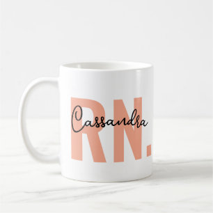 RN Coffee Mug with Name •Registered Nurse Gifts