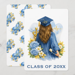 RN Graduation Floral Heartbeat Card