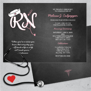 RN graduation nurse pinning ceremony invites
