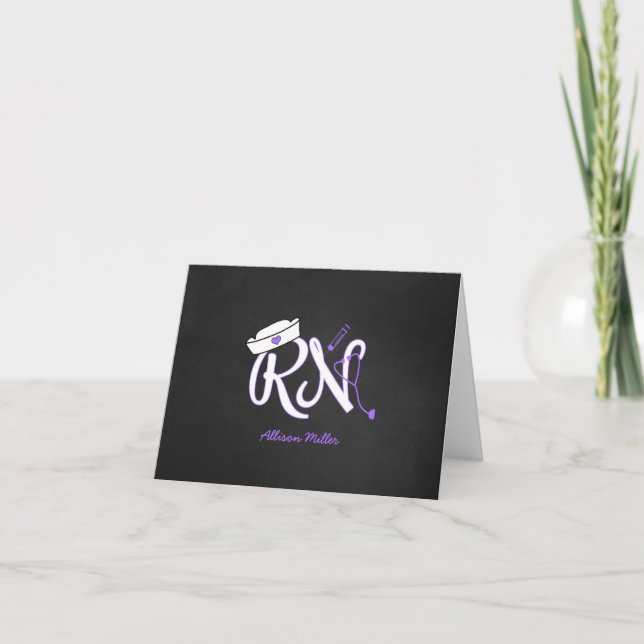 RN Graduation thank you cards, nurse gift idea (Front)