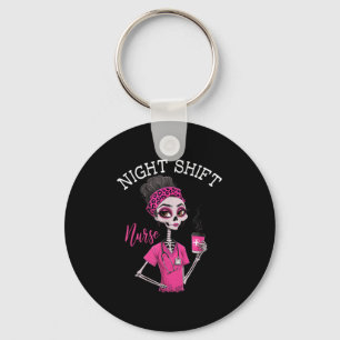 Rn Icu Night Shift Nurse Skeleton Key Ring