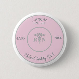 RN Logo, Pink ID Button