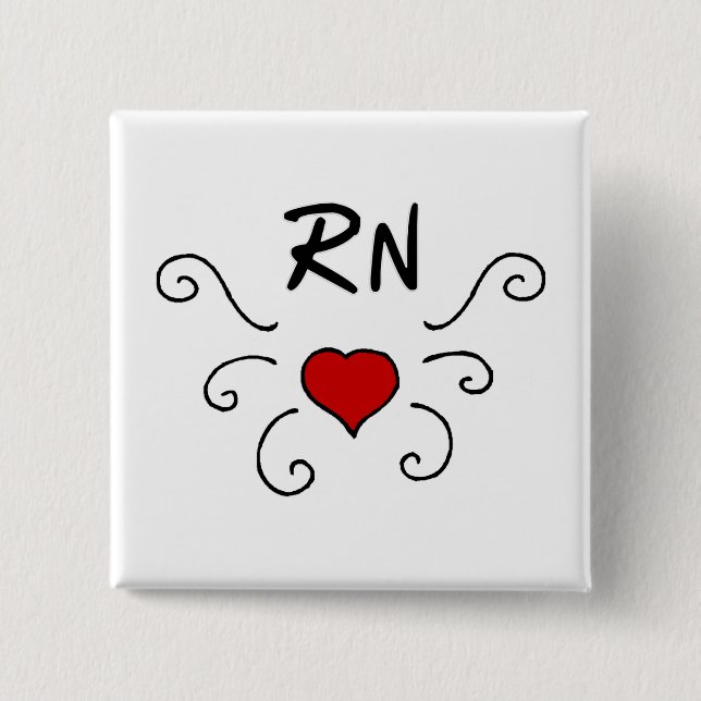 RN Love Tattoo 15 Cm Square Badge (Front)